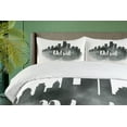 thumbnail image 4 of Ambesonne Detroit Duvet Cover Sets, Black Smoky Cityscape, 2-Queen, Charcoal Grey White, 4 of 7