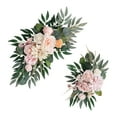 thumbnail image 5 of Tachiuwa 2Pcs Artificial Floral Swag Wedding Arch Flowers Green Leaves Rustic Silk Flowers Welcome Sign Decoration for Ceremony Window pink and orange, 5 of 10