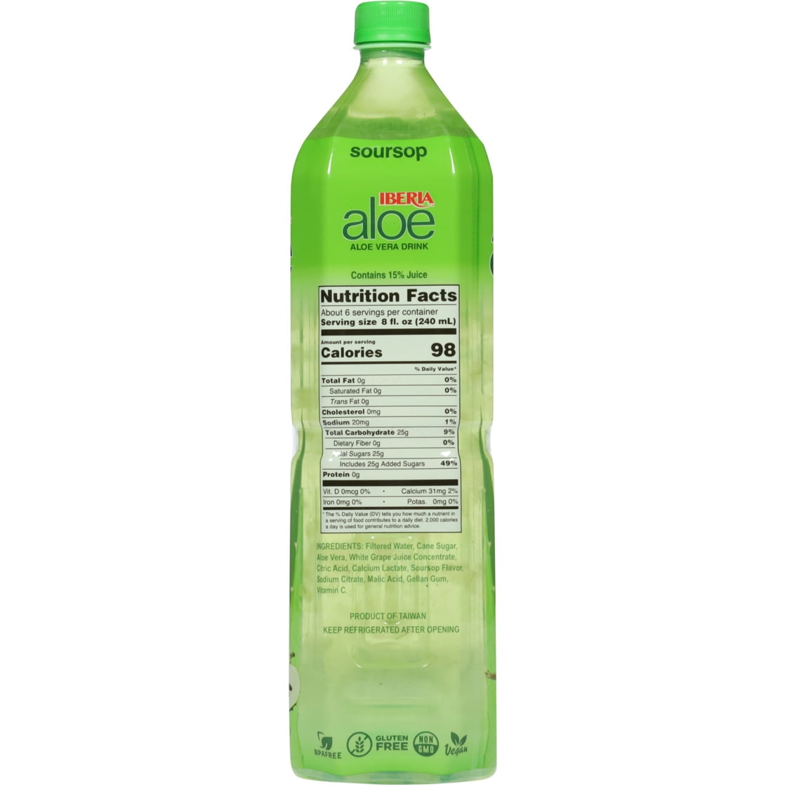 Iberia Soursop Aloe Vera Drink with Pure Aloe Pulp 50.8 fl oz