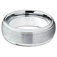 thumbnail image 3 of Silly Kings 8mm Brushed Silver Tungsten Wedding Band Dome Wedding Ring Brush Finish Comfort Fit 9.5, 3 of 4
