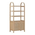 thumbnail image 6 of Nathan James Leah Bohemian Arched Bookcase, 3-Tier Bookshelf with Storage Cabinet Base, Seagrass Door Fronts and Solid Wood Frame, Raw Oak/Seagrass, 6 of 6