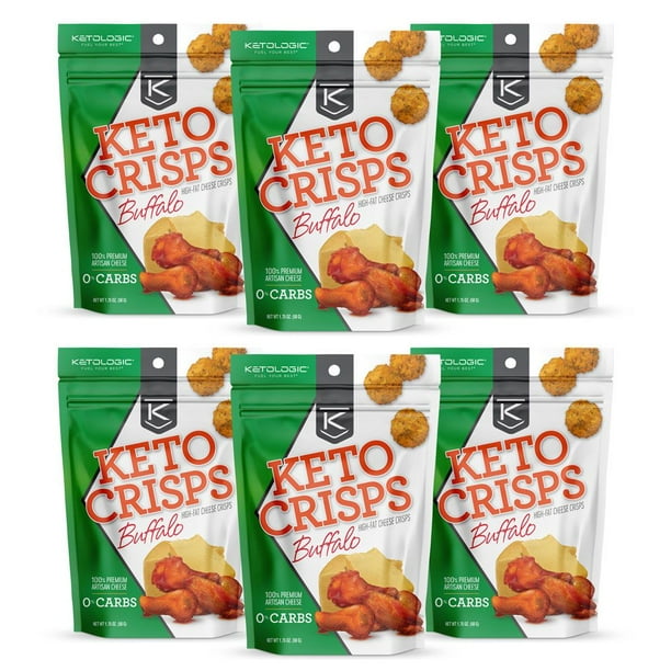 KetoLogic Keto Crisps, Buffalo Low Carb, High Fat, High Protein
