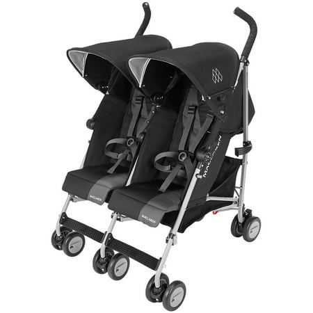 Maclaren Twin Triumph Umbrella Double Stroller, Black/Charcoal