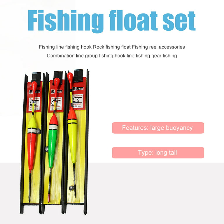 3pcs Fishing Bobber Line Kits Fishhook Buoy Fishing Float Set (Drop Type) 