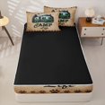 thumbnail image 4 of Homewish Happy Camping Kids Zipper Twin Comforter Sets with Fitted Sheet and 2 Pillowcases, Cartoon RV Car Zipper Bedding Set, Black Reversible, 4pcs, 4 of 6