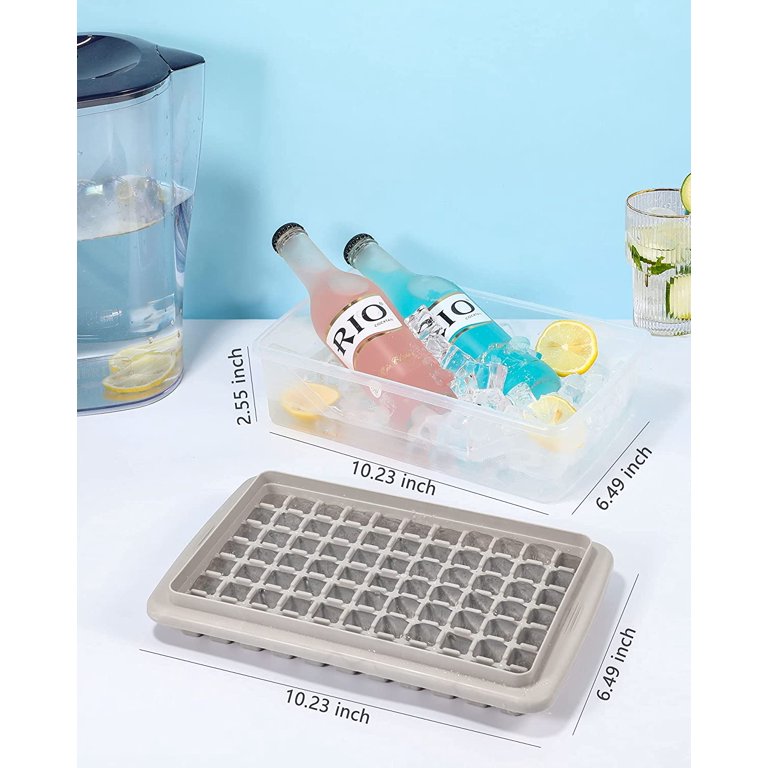 Hometimes Ice Cube Tray with Lid and Bin for Freezer, Easy Release