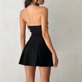 thumbnail image 4 of Gupgi Robe Tube Sans Bretelles avec Nœud pour Femmes, Noire, Épaules Dénudées, Dos Nu, Ajustée, Plissée, Mini Robe, 4 of 8
