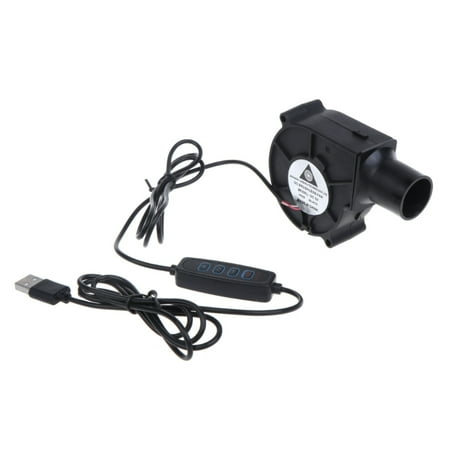 

Dasbsug 5V USB Plug Blower Fan Mini Portable Turbo Blower with Speed Controller 2500RPM Centrifugal Fan for BBQ Grill Fire-Stove