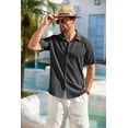 thumbnail image 4 of COOFANDY Mens Short Sleeve Shirts Button Down Tops Beach Spread Collar Summer Blouses, 4 of 6