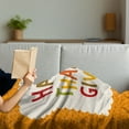 thumbnail image 3 of Thanksgiving Soft Flannel Fleece Throw Blanket, Little Owl with Pilgrims Hat Celebratory Phrase and Polka Dots, Cozy Plush for Indoor and Outdoor Use, 60" x 80", Multicolor and Orange, by Ambesonne, 3 of 5