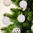 thumbnail image 4 of Nkmbld 12Pcs Christmas Ball Ornaments Set Christmas Decorations Flocked Christmas Balls Set Multiple Styles of Christmas Tree Decorations, White, 4 of 8