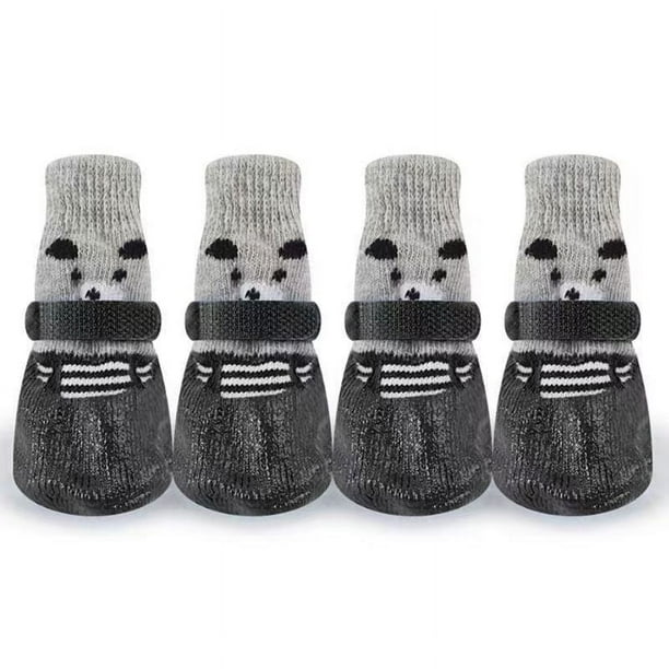 Botas de invierno para perros pequeños | Protectores de patas con suela de goma antideslizante | Zapatos impermeables para lluvia y nieve | Paquete de 4 calcetines