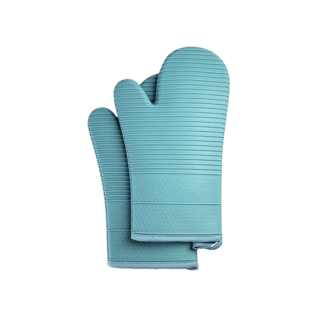 fheaev High Temperature Silicone Heat Insulating Gloves Thickened And Lengthened Baking Oven Gloves Specially Designed For Kitchen Baking
