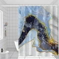 thumbnail image 3 of Marble Bathroom Shower Curtain Blue Black Gold Waterproof Fabric Shower Curtains with Hooks Watercolor Abstract Shower Curtains Cloth for Home Bath Decor 72x84 inches, 3 of 6