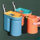 thumbnail image 4 of No Punching Mouthwash Cup Toothbrush Cup Wall Hanging Bathroom Storage Box Upside Down Drain, 4 of 5