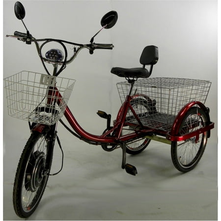 Adult electric motorized trike tricycle, three wheels electric bike