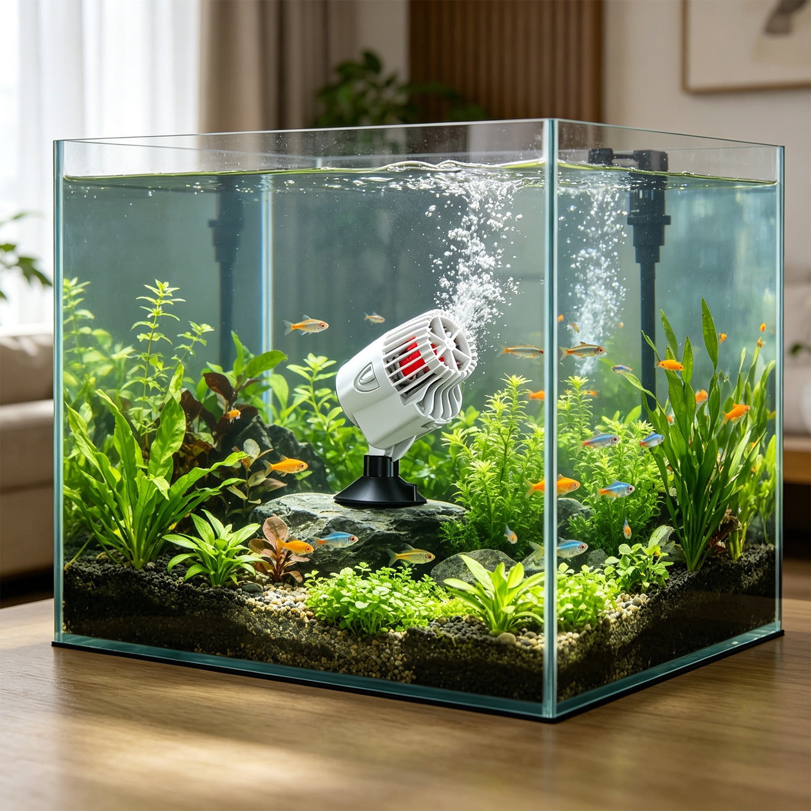 3W Aquarium Wave Maker Pump, Adjustable Circulation Water Pump For Fish Tank, Submersible Water Flow Pump For Freshwater & Saltwater Tanks
