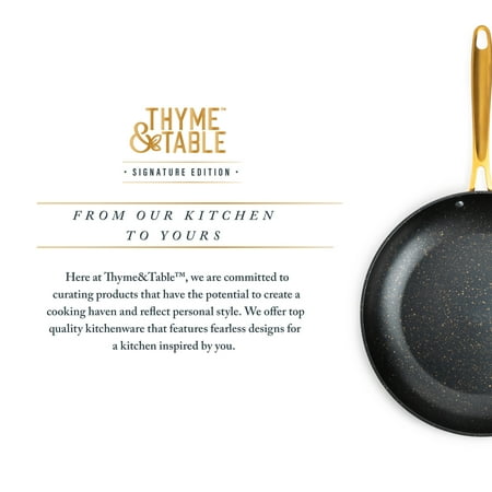 Thyme & Table Non-Stick 12" Signature Fry Pan, Black & Gold