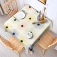 thumbnail image 2 of 42x42in(107x107cm) Square Tablecloth, Waterproof Polyester Table Cover, Wrinkle Resistant & Washable Fabric for Dining, Kitchen, Picnic, Daisy Flowers Print, 2 of 6