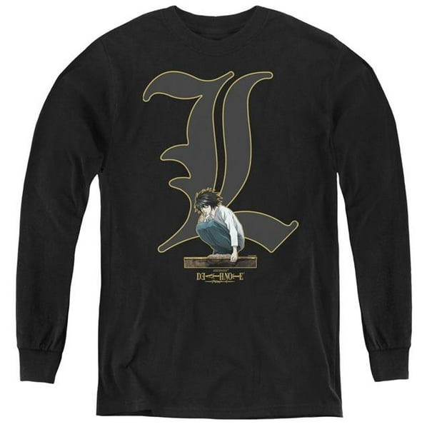 Death Note & L Youth Long Sleeve T-Shirt, Black - Extra Large - Walmart