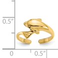 thumbnail image 3 of 14 Carats Or Jaune Dauphin Anneau d'Orteil Réglable Ouvert Midi, 3 of 10