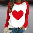 thumbnail image 2 of Fewfanhot Women Clothing Valentine's Day Women's Funny Love Heart Graphic Shirt - Casual Long Sleeve Pullover Top, 2 of 5