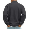 thumbnail image 5 of Huankd 2026 New Men's Quarter Zip Pullover, Textured Knit Sweater, Casual Slim Fit Long Sleeve Winter Sweatshirt Dark Gray S, 5 of 7