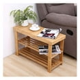 thumbnail image 2 of Bamboo Shoe Rack 3 Tier Entryway Seat Shoe Organizer Storage Shelf Natural Color, 2 of 2