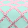 thumbnail image 4 of 1 Piece Luxury Two Tone Diamond Ruffle Pattern Comforter Super Soft, All Season 800 Thread Count, 100% Egyptian Cotton, Twin/Twin XL Size Aqua Blue-Light Pink Color, 4 of 4