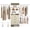 White Oak, variant on Besiost 96'' Closet Organizer System with 3 Hanging Rods, 8FT Closet Organizers and Storage with 3 Wooden Drawers, Built in Closet Organizer Systems, Adjustable Walk-in Wardrobe from 5-8FT, White