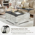 thumbnail image 6 of IFMUST Farmhouse Square Lift Top Coffee Table with Storage, Wood Center Table for Living Room, White, 6 of 6