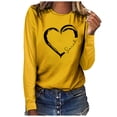 thumbnail image 2 of Valentine's Day Shirt for Women Plus Size Long Sleeve Funny Cute Graphic Print Tees Casual Crew Neck Pullover Tops(Yellow,XXL), 2 of 4