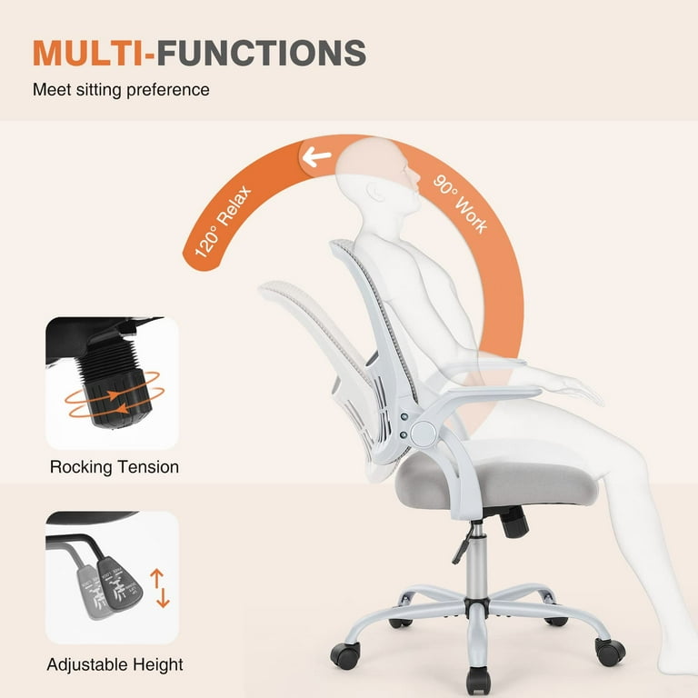 Office Chair, Desk Chair, Ergonomic Home Office Desk Chairs, Computer Chair  with Flip up Armrests, Mesh Desk Chairs with Wheels, Office Desk Chair