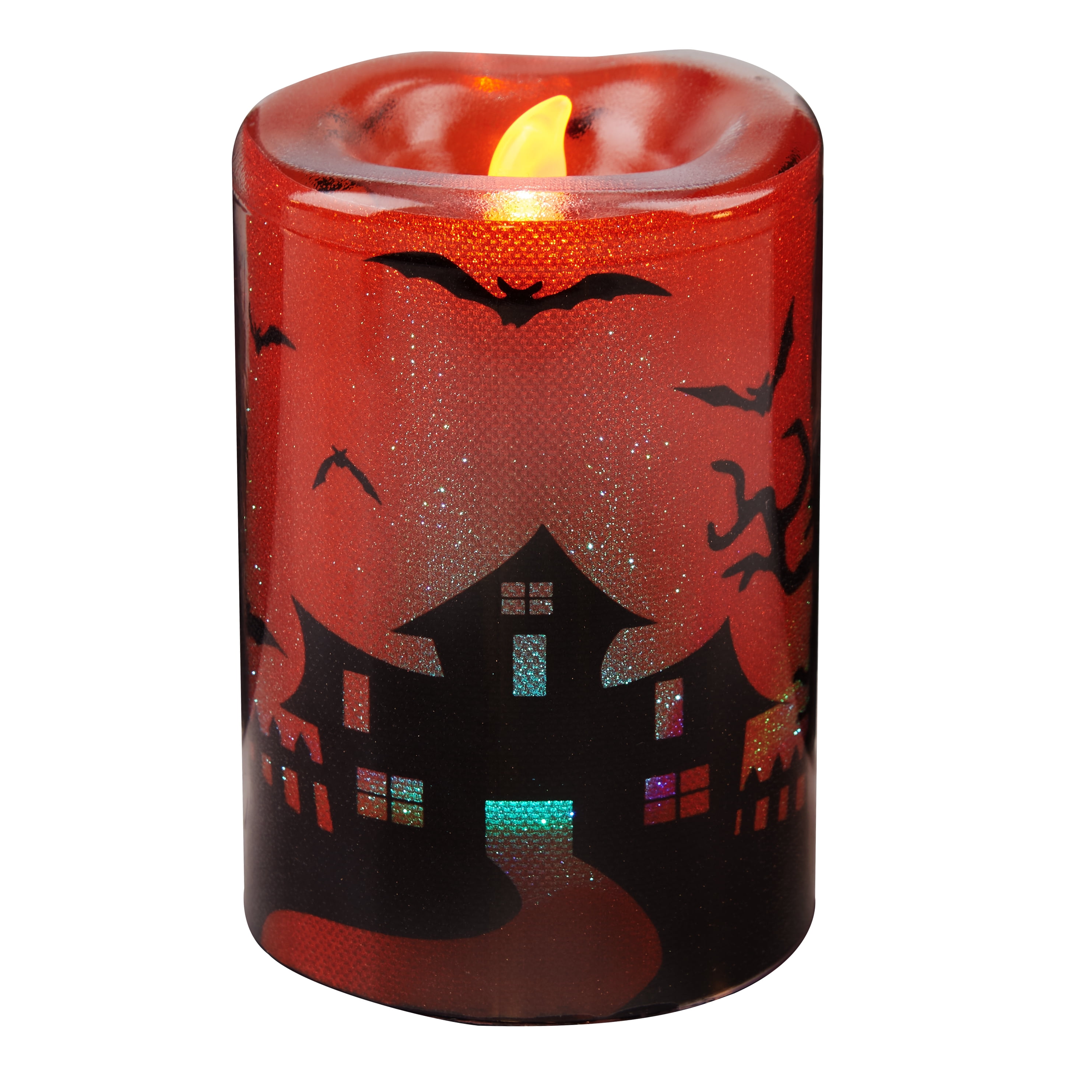 Halloween Flickering LED Spooky Tree Candle, 4.5&quot;