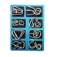thumbnail image 7 of Metal Brain Teaser Puzzle Set – 8 Piece Chinese Rings Disentanglement Game Iron Ring Logic Challenge for Adults Teens Desk Puzzle Stress Relief, 7 of 7