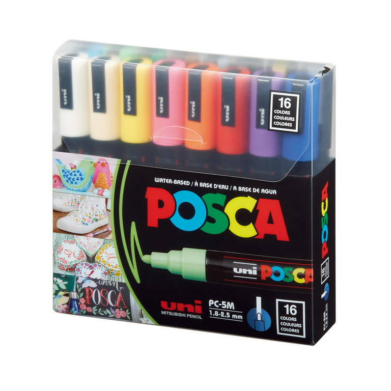 28 Colors Set Uni Posca PC-5M Acrylic Paint Markers Pens Water-Based  Non-Toxic Medium Point Art Drawing Pen for Kids Girls Rock