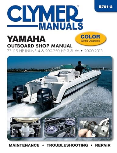 Pre-Owned Yamaha Outboard Shop Manual: 75-115 HP Inline 4 & 200-250 HP 3.3L V6 2000-2013 (Clymer Manuals), 9781620921326, 1620921324, Paperback,
