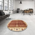 thumbnail image 3 of Ahgly Company Indoor Square Abstract Yellow Oriental Area Rugs, 5' Square, 3 of 6