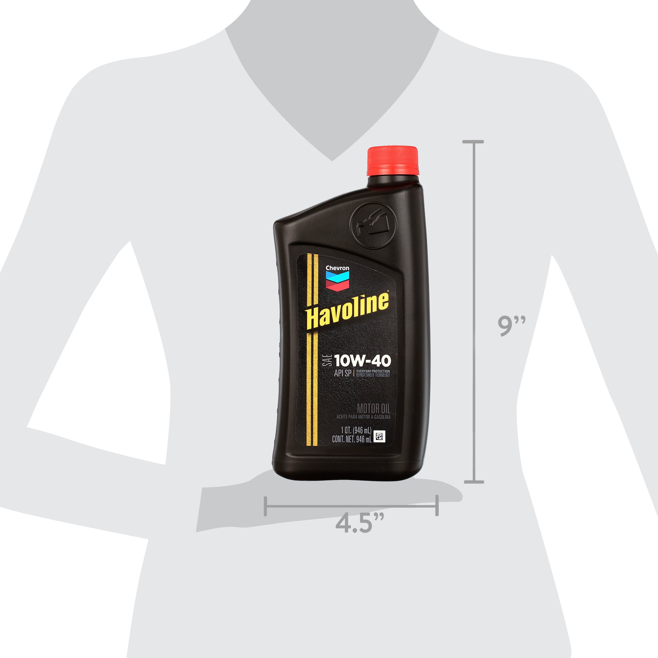 Chevron Havoline Conventional Motor Oil 10W-40, 1 Quart Bottle