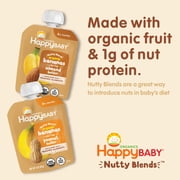 Happy Baby Organics Nutty Blends Stage 2, Bananas & Almond Butter and Bananas & Peanut Butter Organic Baby Food, 8 Ct