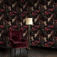 thumbnail image 2 of Peel and Stick Wallpaper Ghostly Leopard Among Dark Jungle Vibrant Flowers Wall Mural 17.7in x 9.8ft Self Adhesive Removable Wall Paper Renter Friendly Wallpaper for Nursery Bedroom Cabinets, 2 of 8