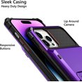 thumbnail image 4 of for iPhone 14 Pro Case Wallet Cover 4-Card Credit Card Holder ID Slot Scratch Resistant Dual Layer Hybrid Protective Hard Shell Rugged TPU Bumper Armor Case for iPhone 14 Pro case 6.1" Purple, 4 of 12