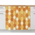 thumbnail image 2 of Orange Yellow Small Sink Skirt 10"Wx11"L,Dustproof Under Sink Curtain with Self Adhesive Tape,Farmhouse Abstract Geometric Hexagon Art Cabinet Curtain Cover for Bathroom Vanity,Kitchen Storage Shelf, 2 of 9