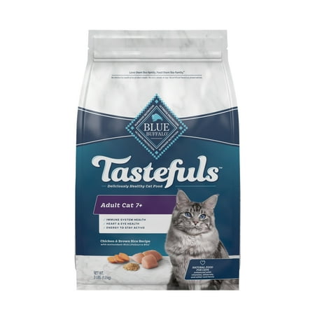 UPC: 0859610000784 | Blue Buffalo Tastefuls Adult 7+ Natural Dry Cat Food Chicken 3lb bag