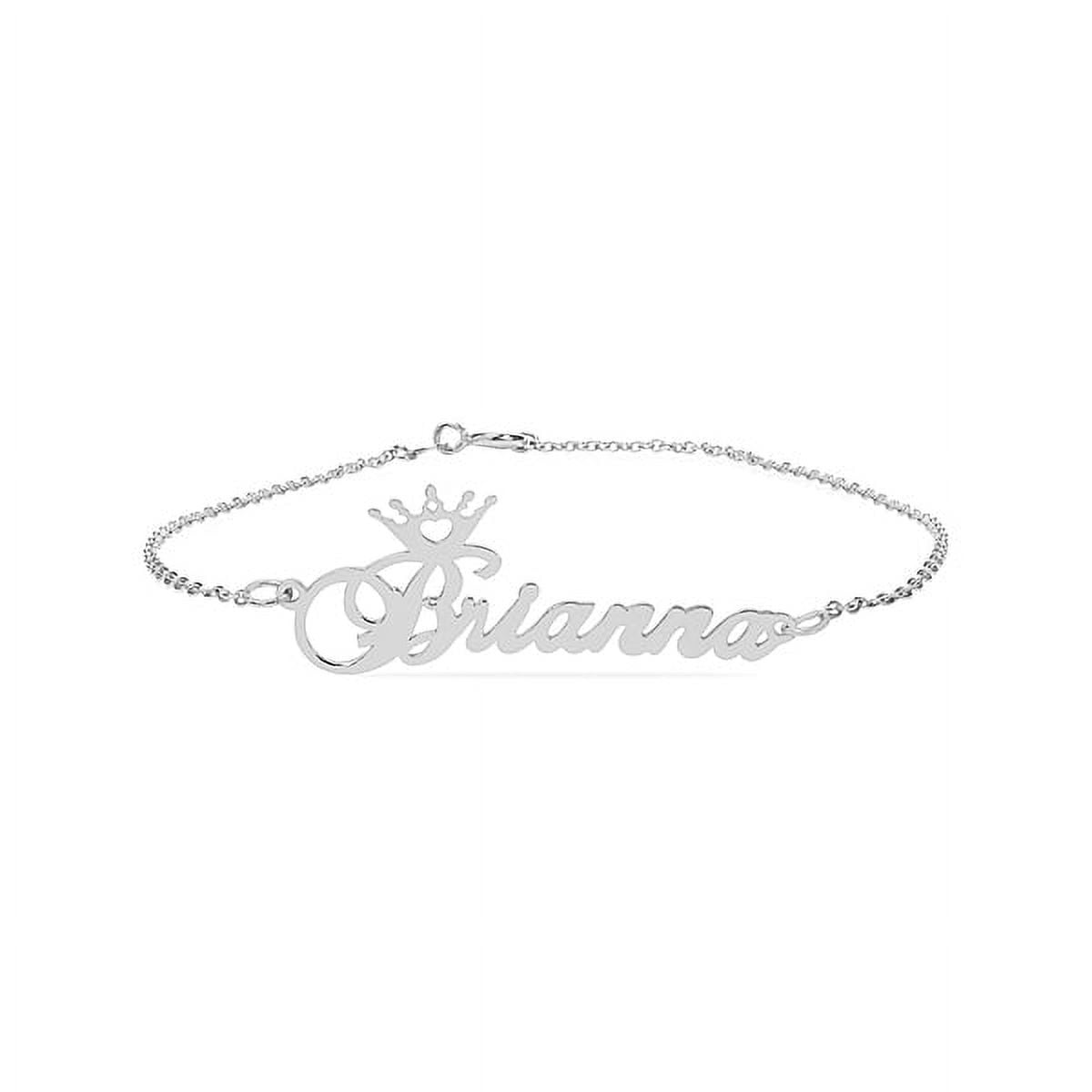 Personalized Sterling Silver Name Crown Bracelet