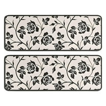 Kitchen Rugs Sets Of 2,Pioneer Flower Floral Print Pattern Anti Fatigue Kitchen Mat Rugs Non Slip Washable,Decorative Kitchen Floor Mats for Kitchen,Sink,Laundry,17"x47" 17"x47"