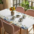 thumbnail image 3 of Spring Flowers Table Cloths for 4 Foot Rectangle Tables, Watercolor Wildflowers Botanical Floral Leaf Patio Waterproof Elastic Fitted Tablecloths, Washable Rectangular Table Cover for Camping, 3 of 8