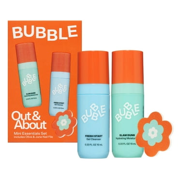 Bubble Skincare Out & About Mini Essentials 3-Piece Set, Includes Olive & June Nail File