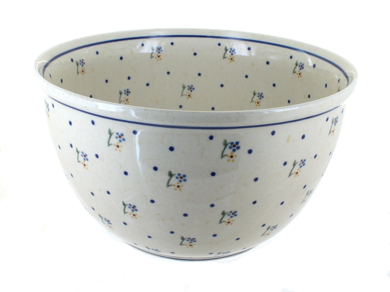 Blue Rose Polish Pottery Country Meadow Large Mixing Bowl