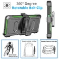 thumbnail image 6 of Ebizware Motorola Moto G Power 5G 2025 XT2515 Case with [Built-in Screen Protector] and Holster Belt Clip, Military Grade Heavy Duty Kickstand Phone Case Cover for Moto G Power 5G 2025 - Green, 6 of 10